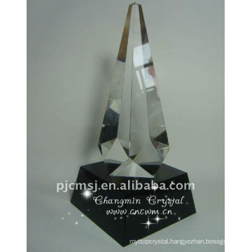 2015 Personalized Clear Crystal Trophy With Black Base For Business Group Honor Awards